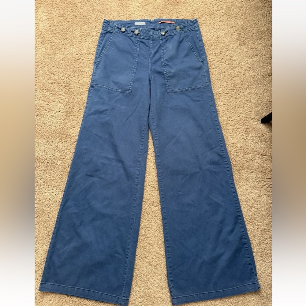 Anthropologie pilcro Pants Womens 29 Blue Wide Leg High Rise Utility Pockets